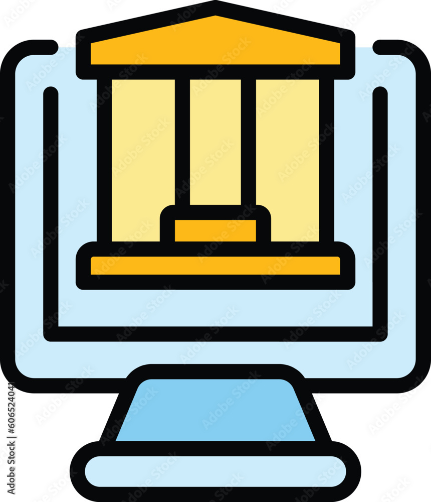 Poster computer education icon. outline computer education vector icon for web design isolated on white bac