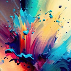 Abstract color splash background, ai generated art. - 606524866