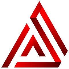 3D triangle logo design IAS letter