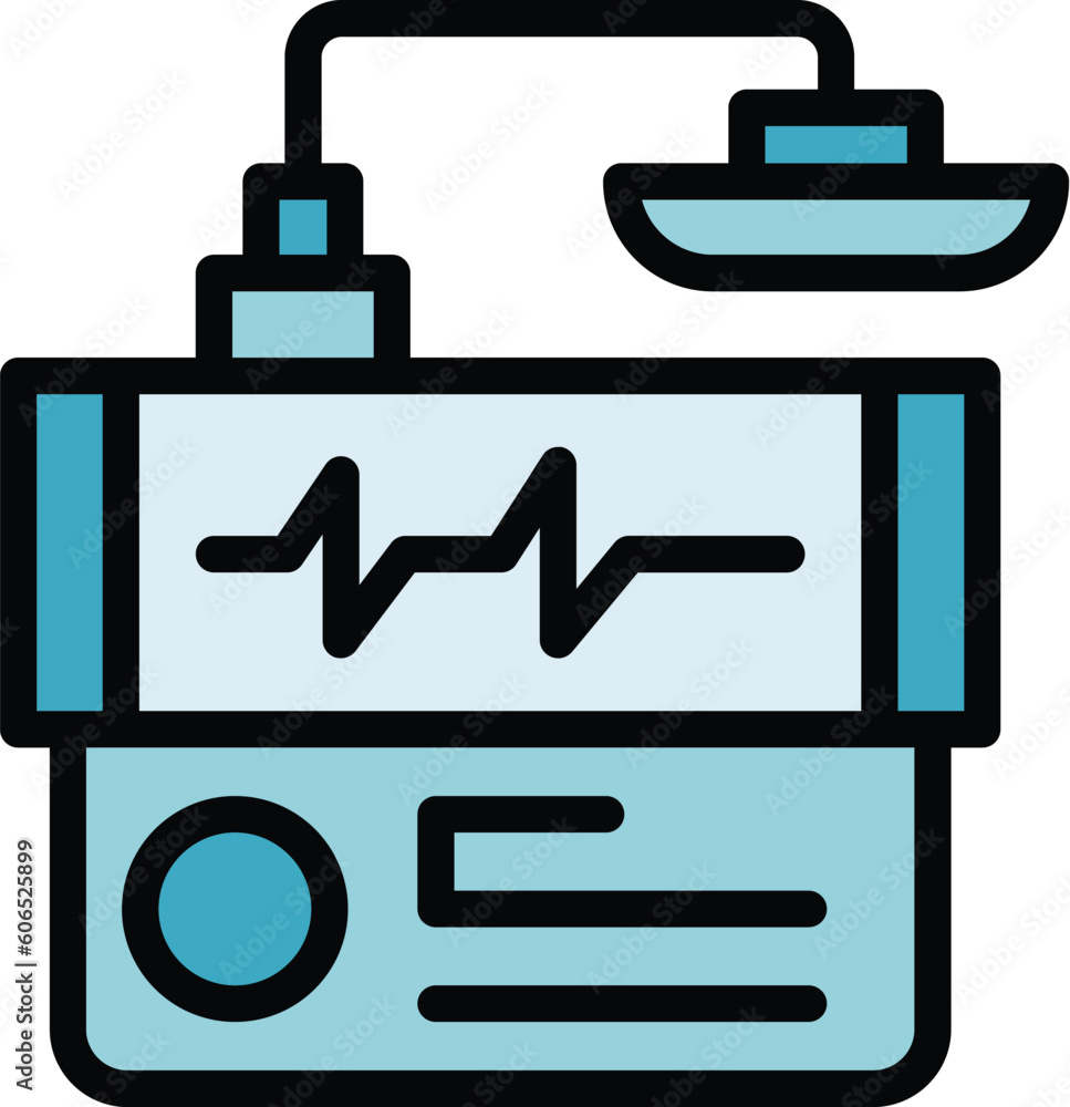 Aufkleber heart defibrillator icon. outline heart defibrillator vector icon for web design isolated on white b