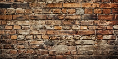 Obraz premium AI Generated. AI Generative. Vintage old brick wall texture. Graphic Art