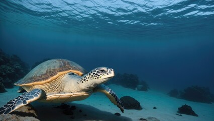 Obraz premium turtle swimming
