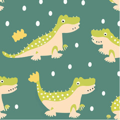 cute simple alligator pattern, cartoon, minimal, decorate blankets, carpets, for kids, theme print design
