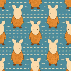 cute simple aardvark pattern, cartoon, minimal, decorate blankets, carpets, for kids, theme print design 