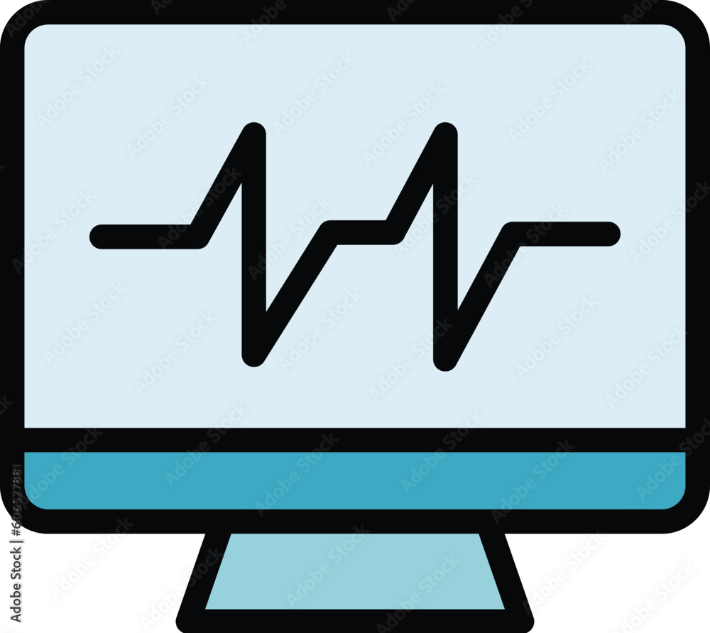Poster heartbeat monitor icon. outline heartbeat monitor vector icon for web design isolated on white backg