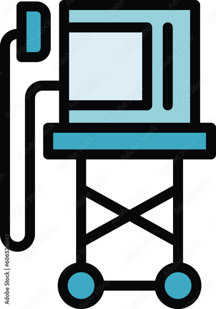 Poster shock defibrillator icon. outline shock defibrillator vector icon for web design isolated on white b