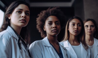 Obraz premium Multiracial Female Physicians Doctors. Celebrating International Women's Day, generative AI