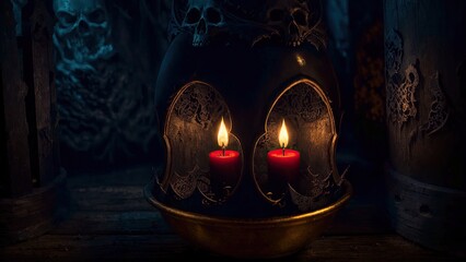 burning candles in the church