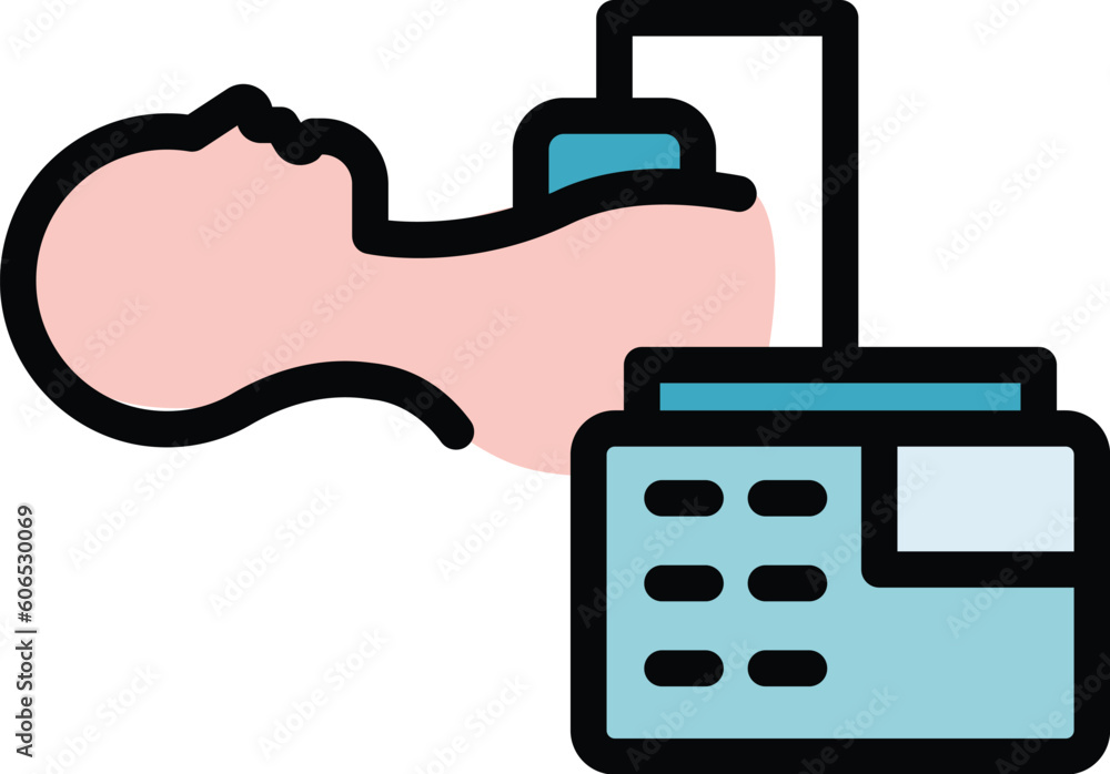 Poster patient defibrillator icon. outline patient defibrillator vector icon for web design isolated on whi