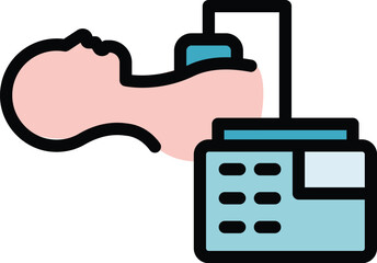 Patient defibrillator icon. Outline Patient defibrillator vector icon for web design isolated on white background color flat