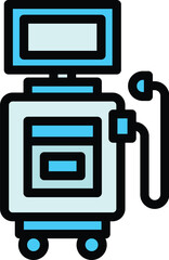 Sonography machine icon. Outline Sonography machine vector icon for web design isolated on white background color flat