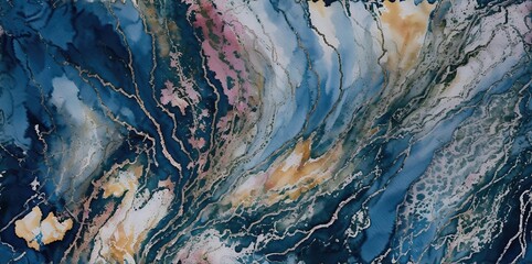 Fluid watercolor marble texture, colourful abstract paint, mix colors.