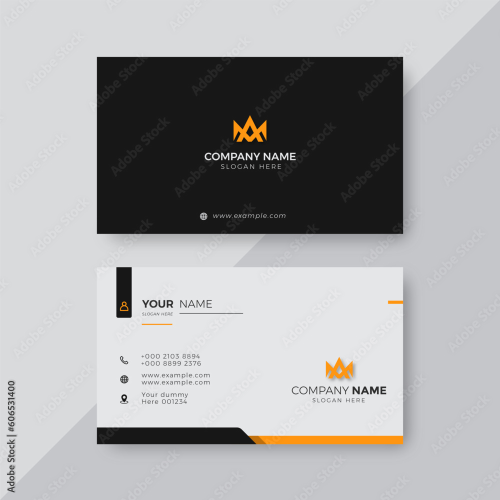 Wall mural Professional Elegant orange and white Modern Business Card Design Template - Wall murals