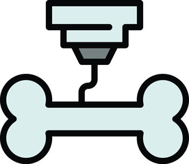 Bone bioprinting icon. Outline Bone bioprinting vector icon for web design isolated on white background color flat