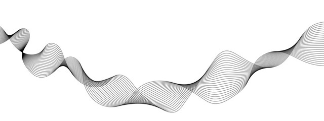 Abstract wavy white and grey curved lines on transparent background. Frequency sound wave lines and technology background, Design for brochure, flyer, banner, template, business wave lines background.