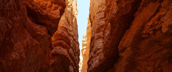 Shot of the orange colored rock formation in Bryce Canyon National Park