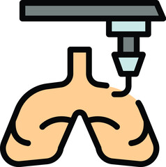 Lungs bioprinting icon. Outline Lungs bioprinting vector icon for web design isolated on white background color flat