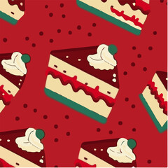 cute simple red velvet cake pattern, cartoon, minimal, decorate blankets, carpets, for kids, theme print design
