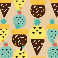 cute simple pineapple upside down cake pattern, cartoon, minimal, decorate blankets, carpets, for kids, theme print design
