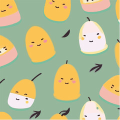 cute simple mango sticky rice pattern, cartoon, minimal, decorate blankets, carpets, for kids, theme print design
