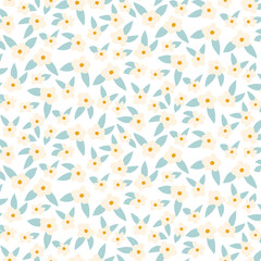 Vector seamless floral colorful pattern on a white background