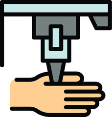 Medical printer icon. Outline Medical printer vector icon for web design isolated on white background color flat