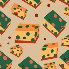 cute simple fruitcake pattern, cartoon, minimal, decorate blankets, carpets, for kids, theme print design
