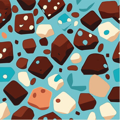 cute simple rocky road pattern, cartoon, minimal, decorate blankets, carpets, for kids, theme print design
