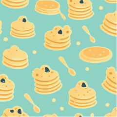 cute simple pancakes pattern, cartoon, minimal, decorate blankets, carpets, for kids, theme print design
