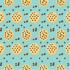 cute simple chocolate chip cookie pattern, cartoon, minimal, decorate blankets, carpets, for kids, theme print design
