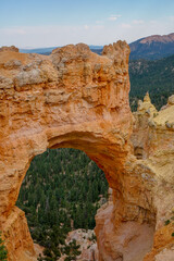 Close up shot of the Natural Bridge in Bryce Canyon National Park in Bryce Canyon City, Utah