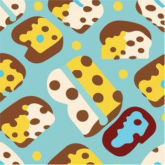 cute simple madeira cake pattern, cartoon, minimal, decorate blankets, carpets, for kids, theme print design
