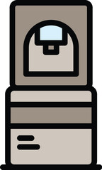 Water cooler icon. Outline Water cooler vector icon for web design isolated on white background color flat