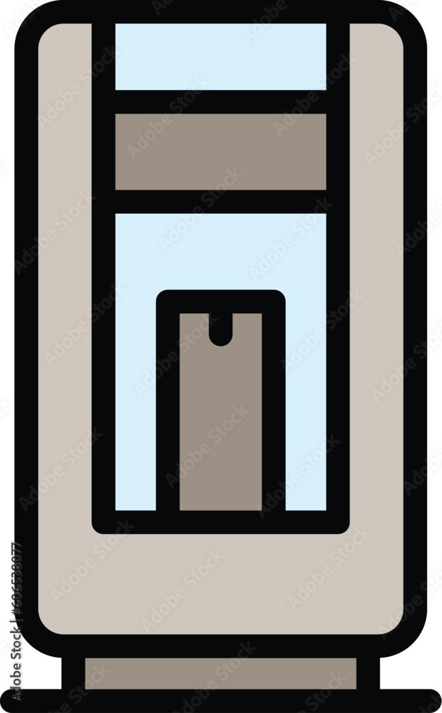 Poster merchandise vending machine icon. outline merchandise vending machine vector icon for web design iso