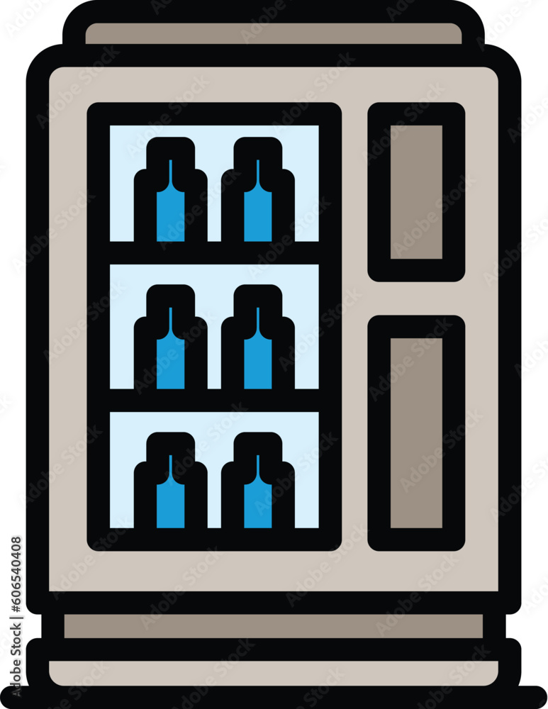 Poster mineral water machine icon. outline mineral water machine vector icon for web design isolated on whi