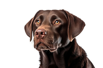 chocolate Labrador Retriever isolated on white background