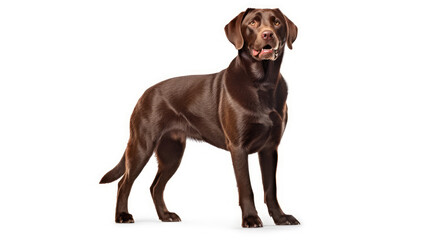 chocolate Labrador Retriever isolated on white background