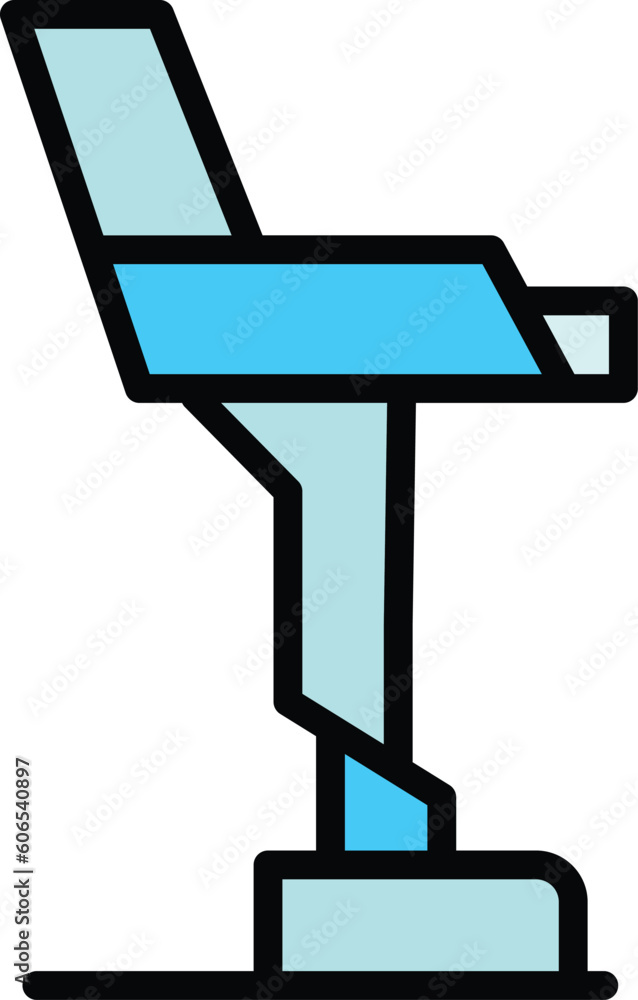 Poster exoskeleton robot icon outline vector. artificial suit. human future color flat