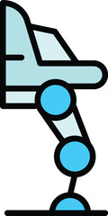 Human future exoskeleton icon outline vector. Robot suit. Artificial man color flat