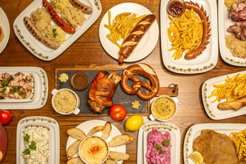 Set of assorted German food dishes