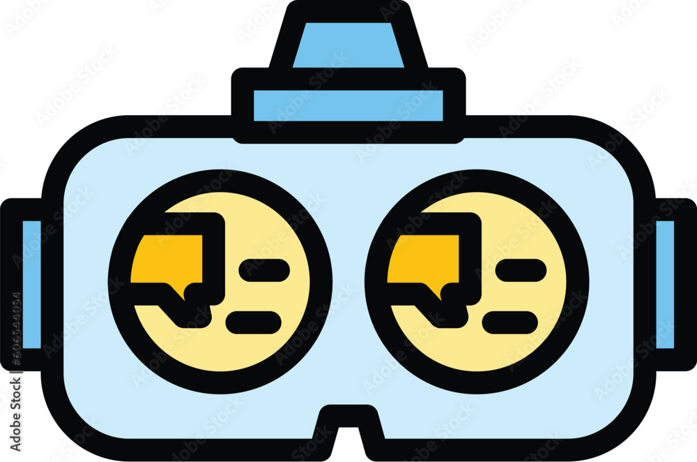Poster virtual headset icon. outline virtual headset vector icon for web design isolated on white backgroun