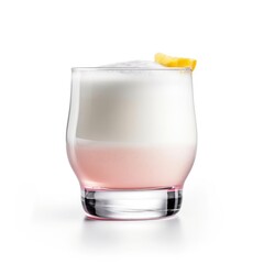 Pisco Sour Cocktail isolated on white (generative AI)