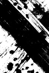 Abstract black and white vector background. Dry brush strokes template