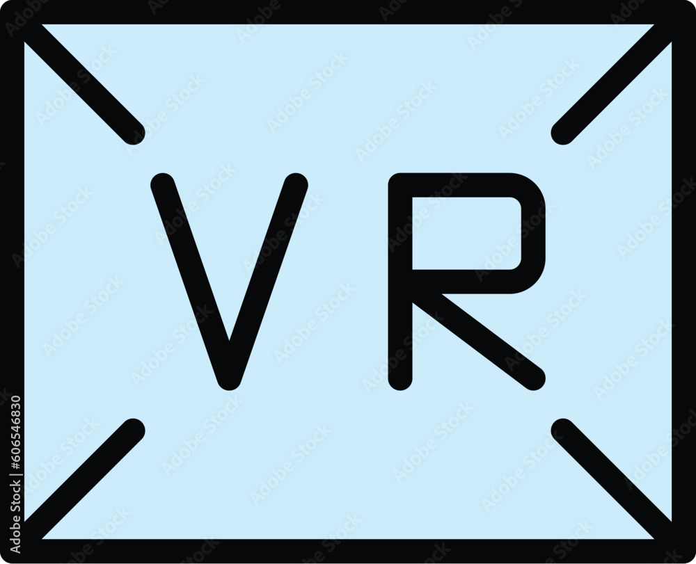 Poster vr angle icon. outline vr angle vector icon for web design isolated on white background color flat