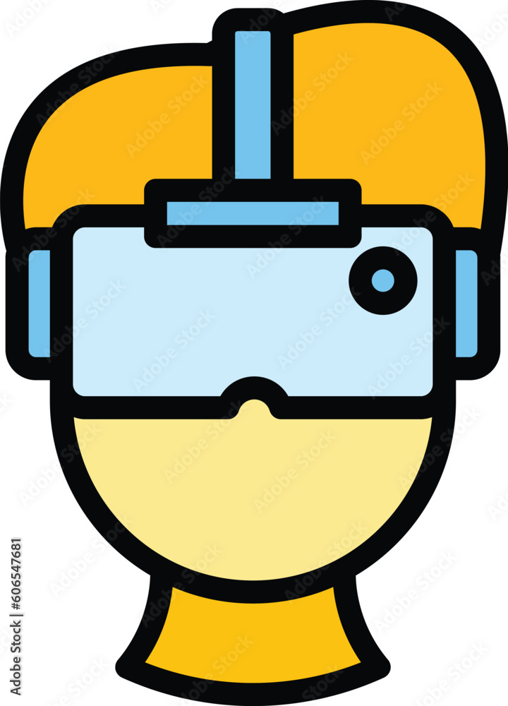Poster trendy virtual reality icon. outline trendy virtual reality vector icon for web design isolated on w