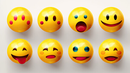 Emoticon icons set. Emoticon with different emotions.