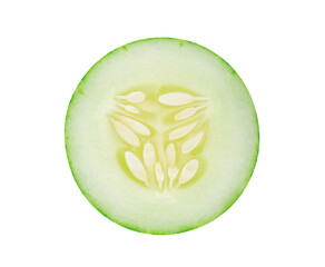 Slice of cucumber isolated on transparent background. PNG