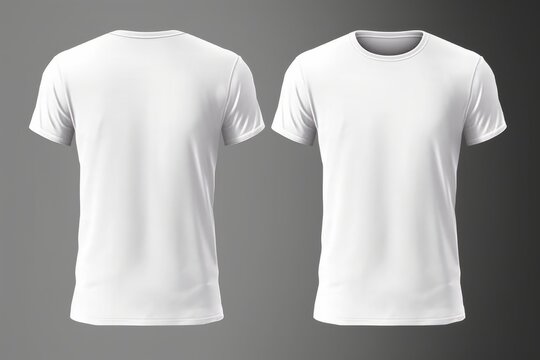 Stylish T-Shirt Mockup: Showcase Your Designs with White Blank Tees for Men and Women, Featuring Front and Back Views and Clear, Attractive Apparel Models, Generative AI.