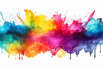 Rewritten title: Colorful Watercolor Splashes in Spray-Paint Style and Color Field Pattern, Generative AI.