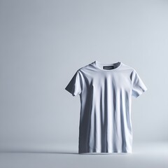 T-shirt mockup in white color. Mockup of realistic shirt with short sleeves. Blank t-shirt template with empty space for design.
